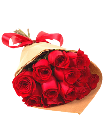 Buque de 12 Rosas no Papel Kraft