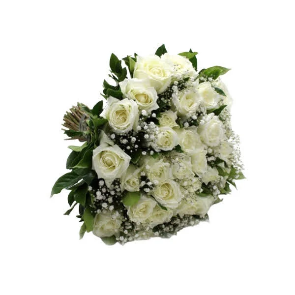 Buqu� com 20 Rosas Brancas e Gypsophila