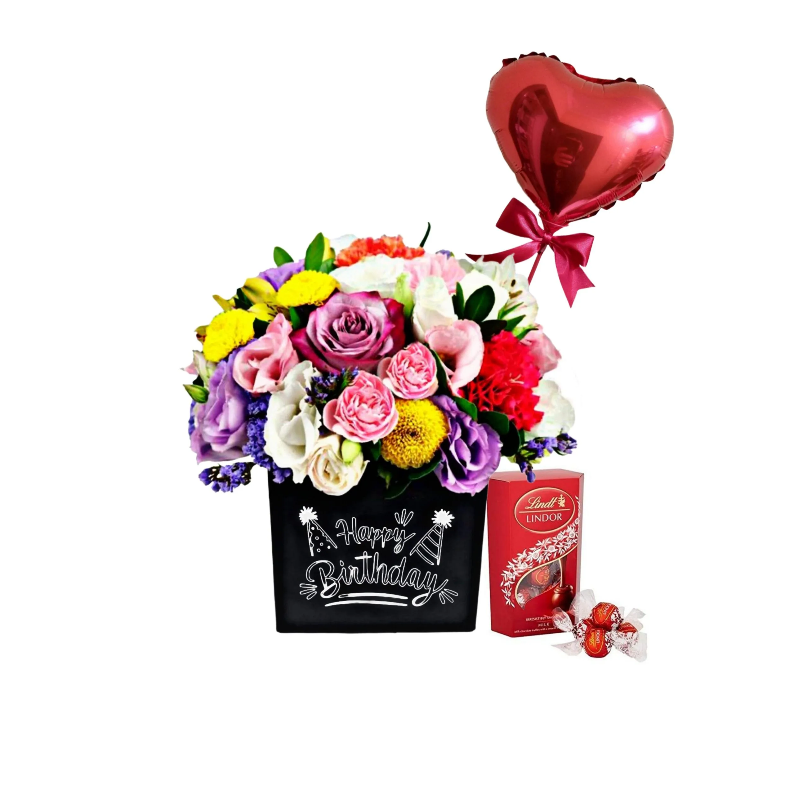 Happy Birthday Com Flores e Lindt