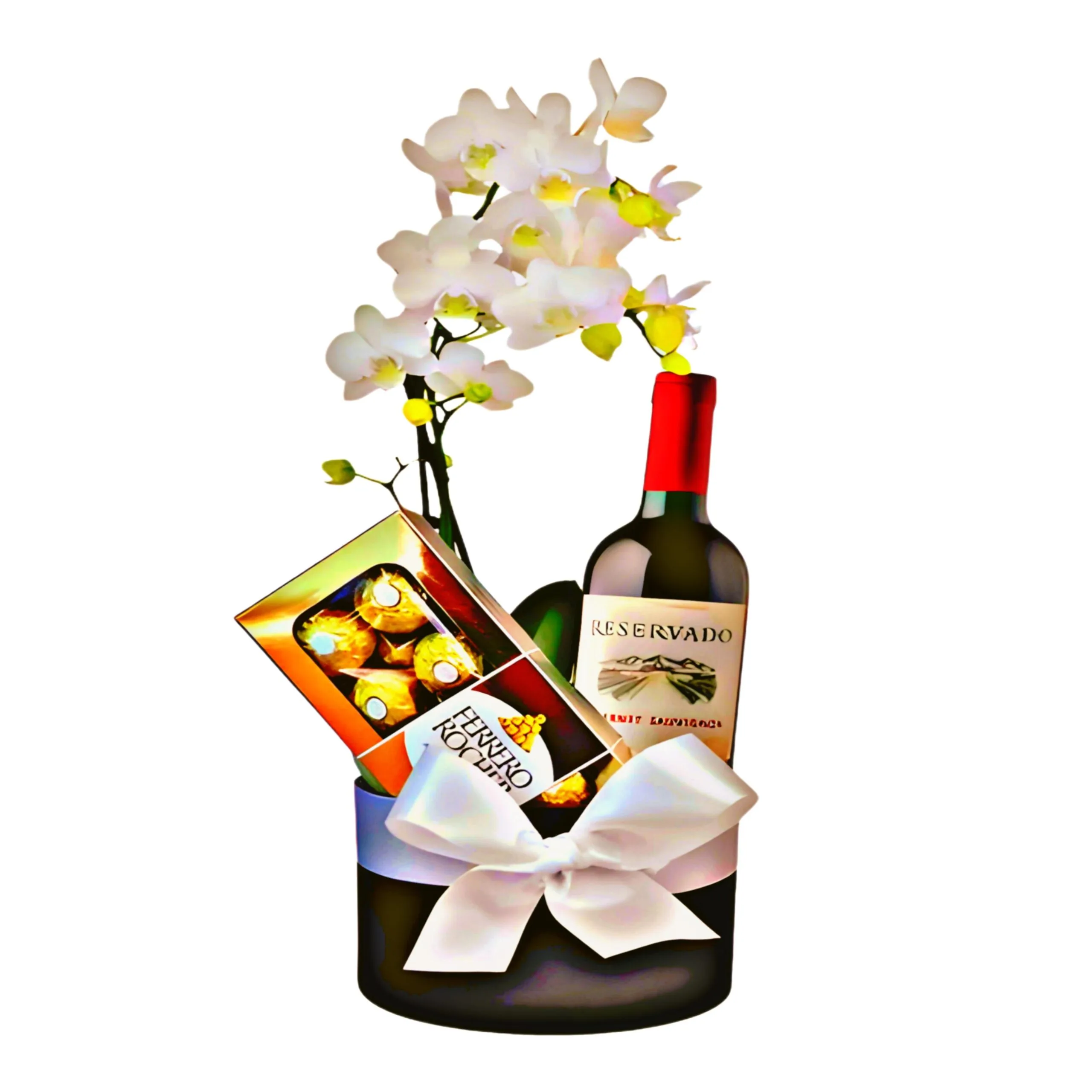 Sofisticada Mini Orqu�dea e Vinho com Chocolate