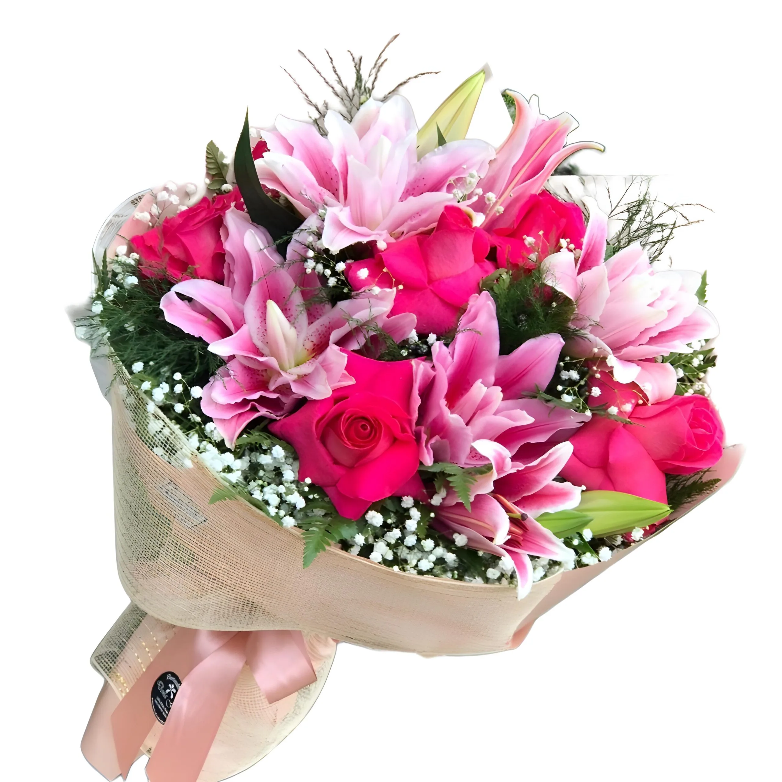Buqu� Rosas e L�rios Pink 