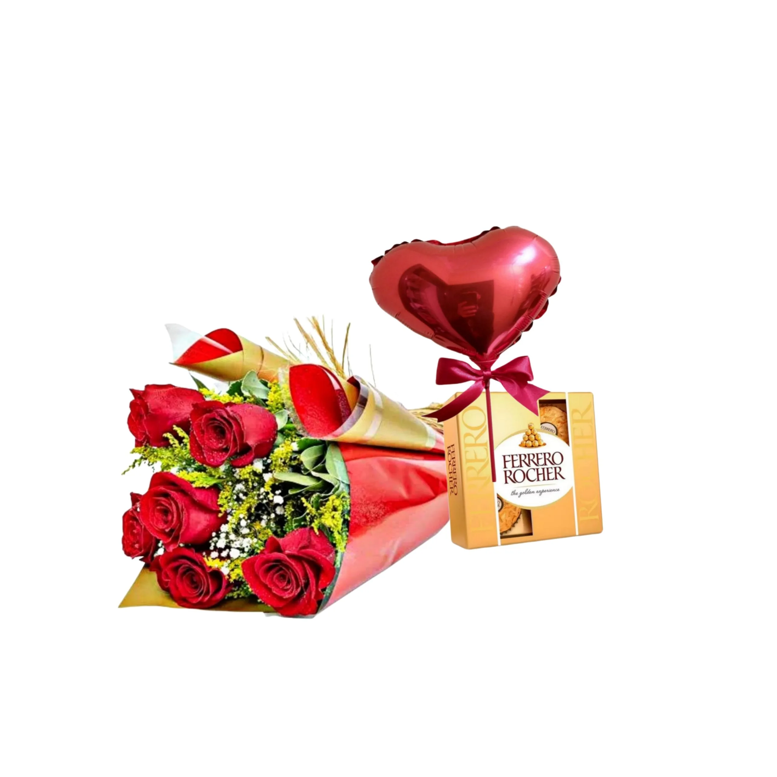 Surpresa Rom�ntica com Rosas e Ferrero Rocher