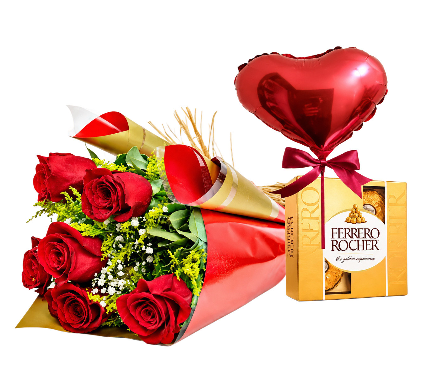 Surpresa Rom�ntica com Rosas e Ferrero Rocher