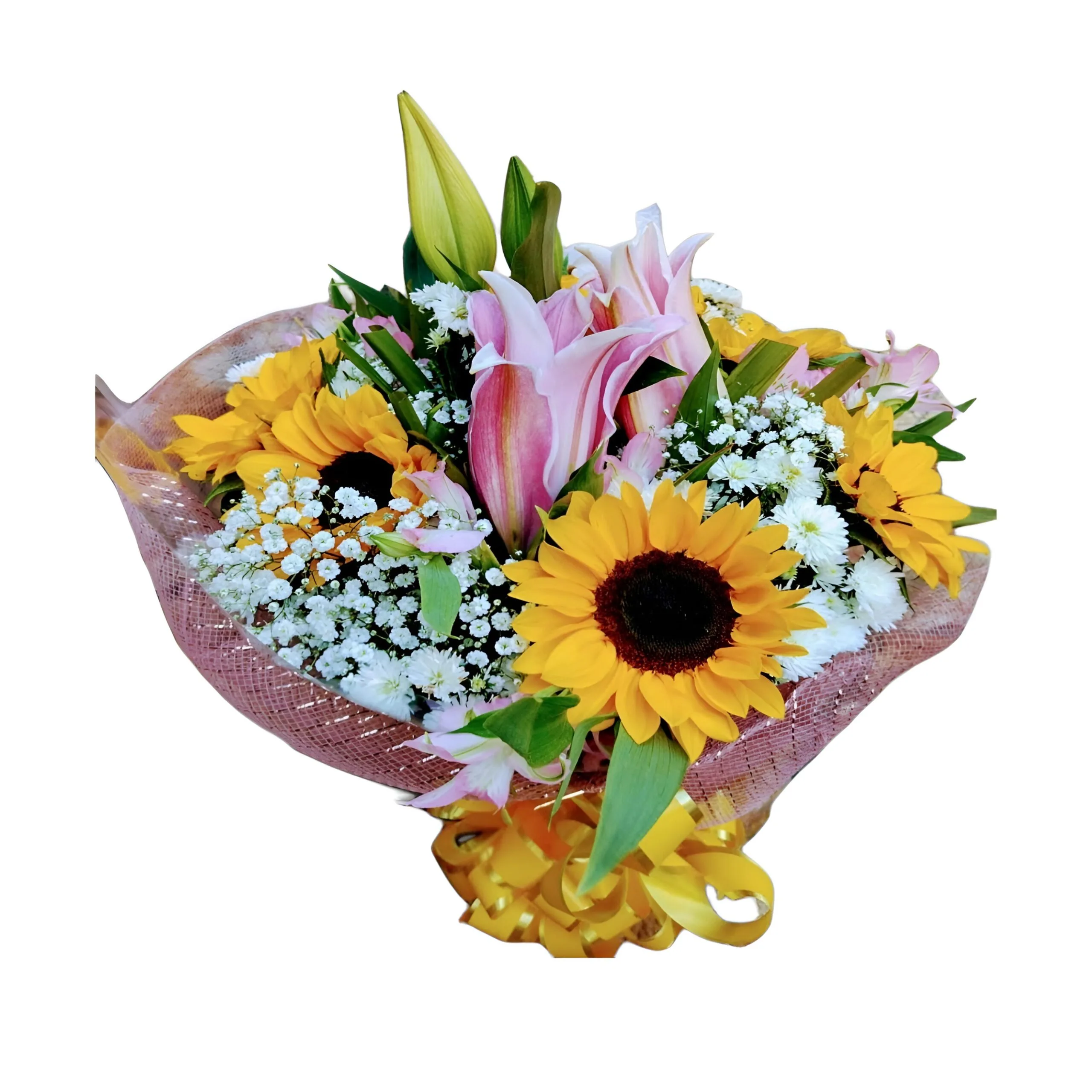 Buqu� Luxuoso com Girass�is e L�rios